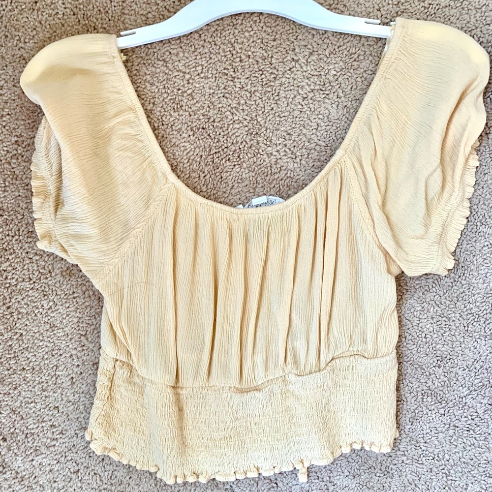 Yellow Cropped Blouse - Picture 2 of 4